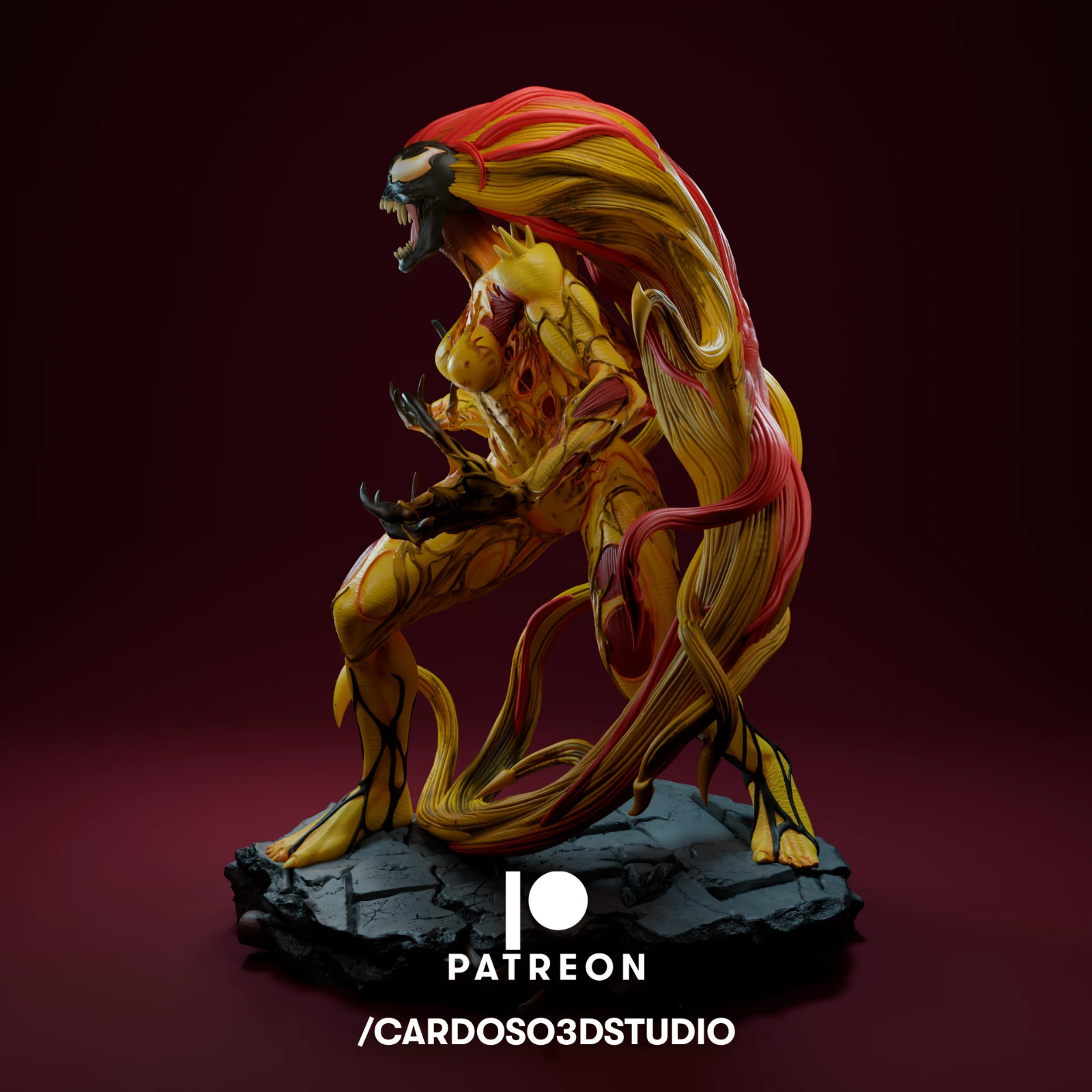 Scream | Venom Edition | 1/6 Scale High‑Quality Resin Kit (Unpainted, 3 Heads)