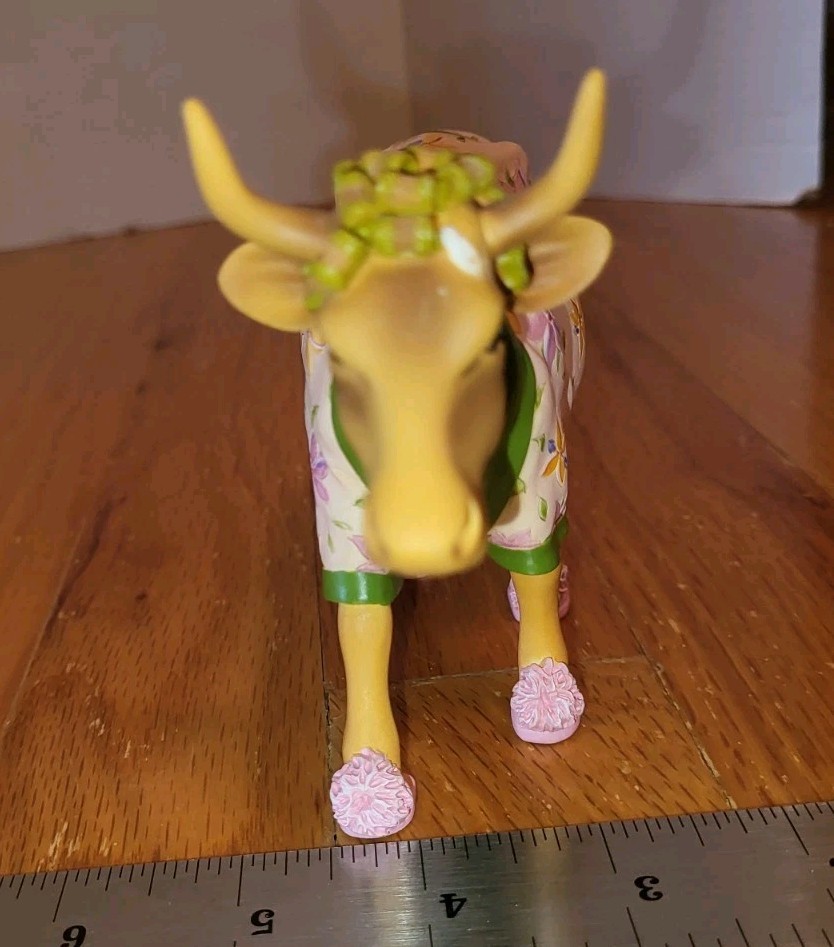 2000 Westland Giftware Early Show Figurine Cow Parade Dress Robe Flowers # 9129