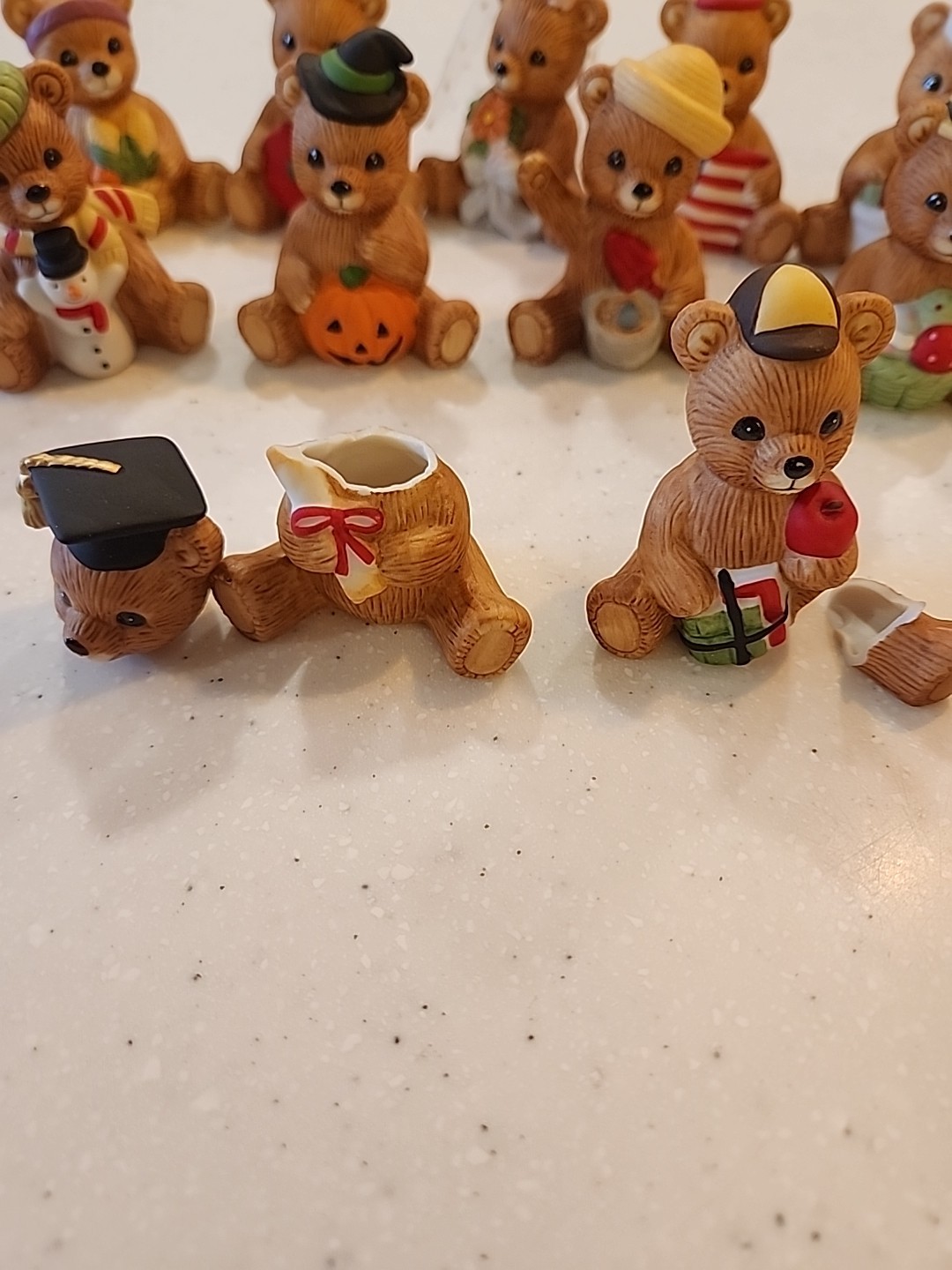 Set Of 12 Homco Caladar Bears. 1413.