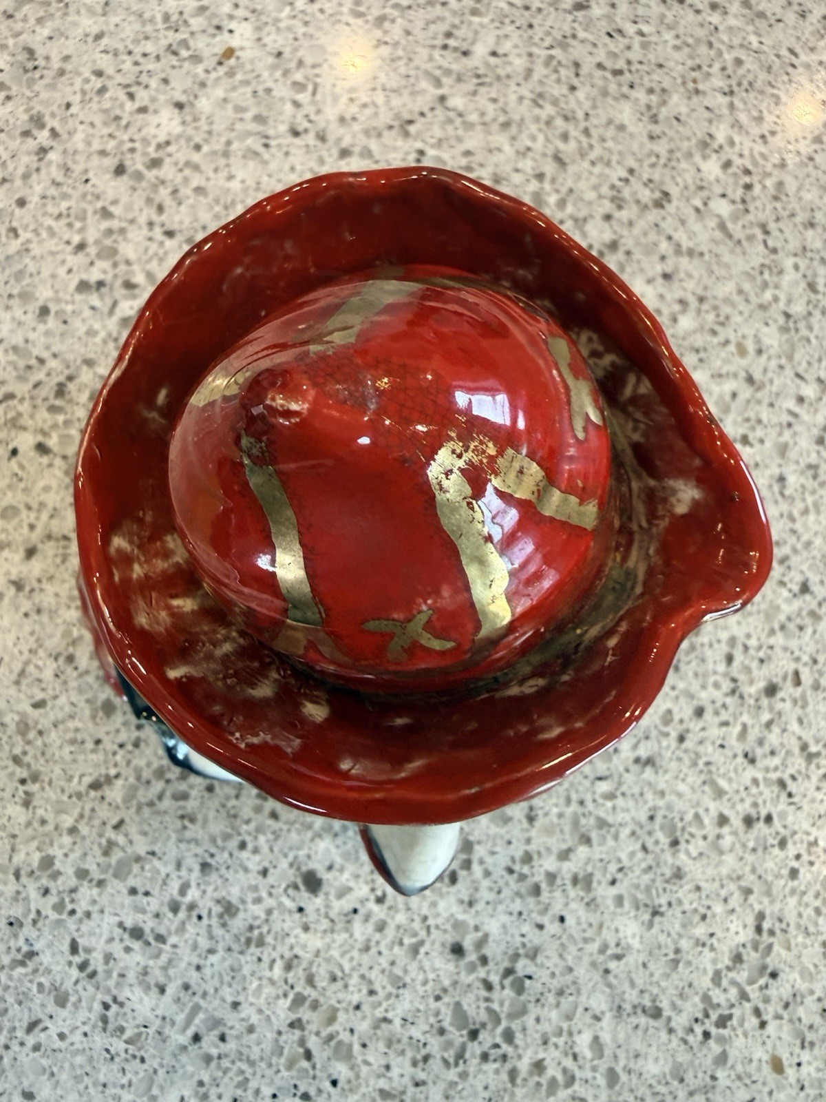 Vintage RARE Dorothy S. Fish Hand Painted Art Pottery Clown Head Bust Figure