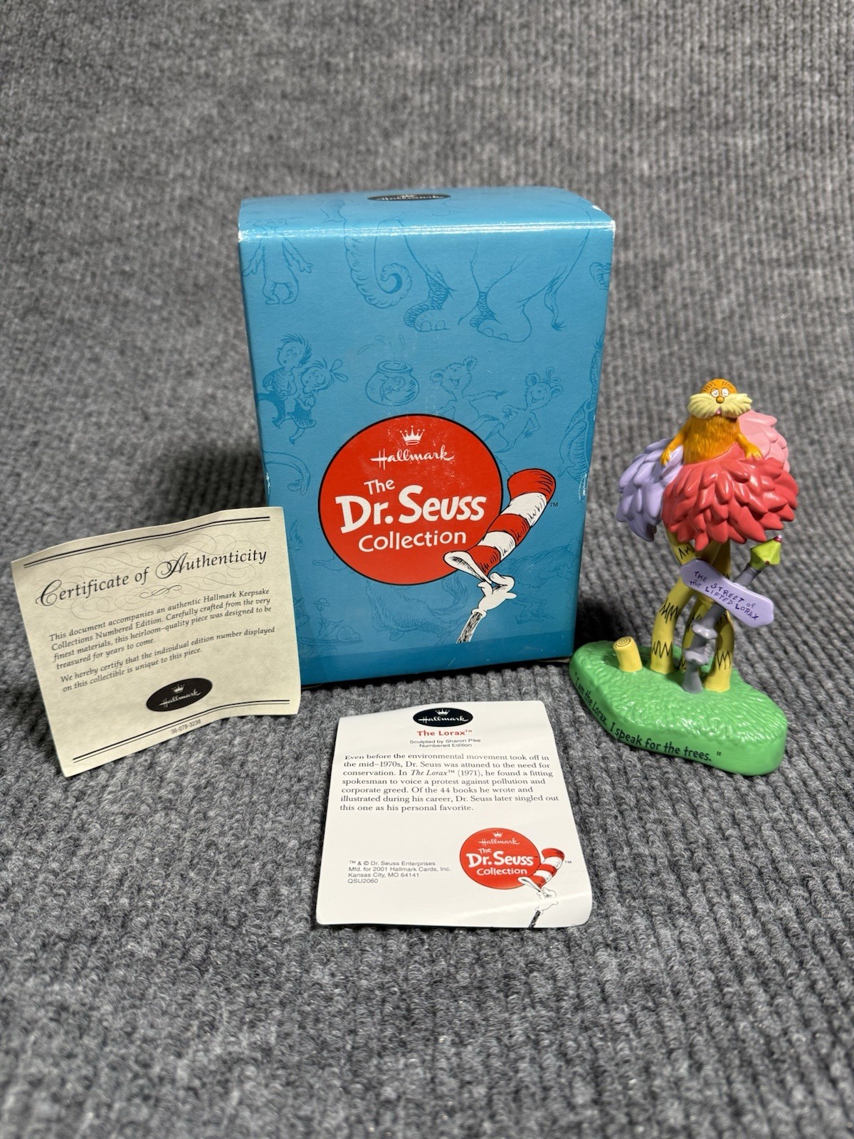 Hallmark Dr. Seuss The Lorax Limited Edition Ceramic Figurine 2001 COA