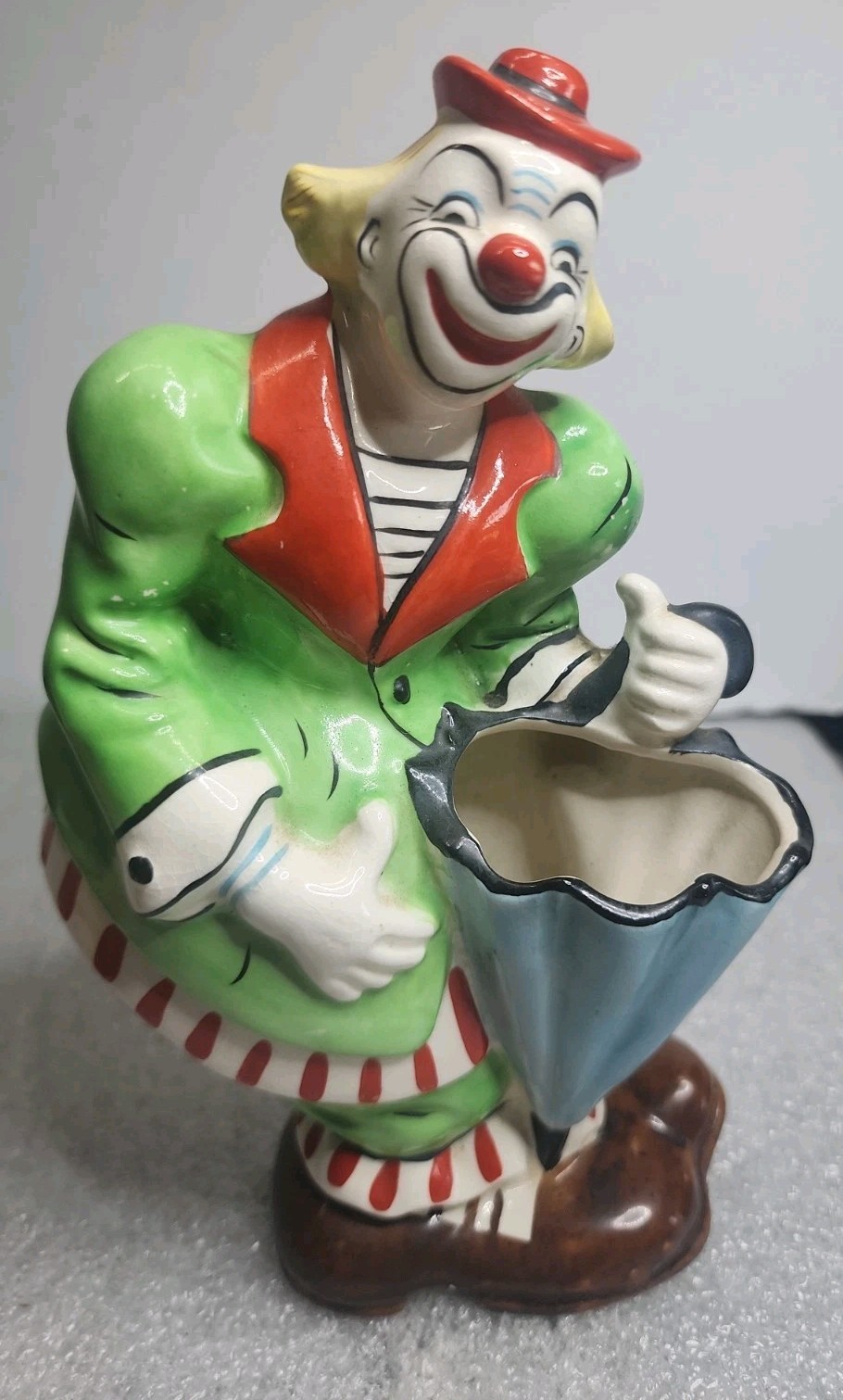 Shafford Yona Clown Wall Pocket Vase Umbrella Vtg Midcentury Japan 1957 7.5″
