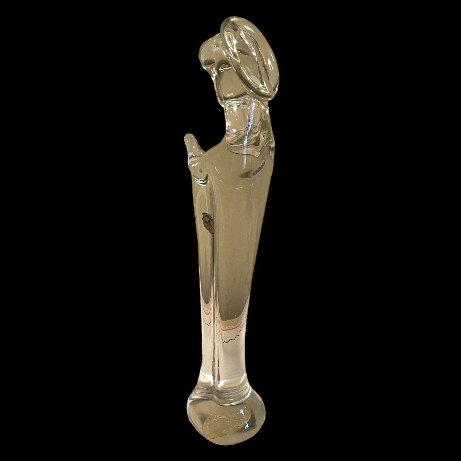 Cristales De Murano Clear Hand Blown Glass Virgin Mary 13″ Madonna