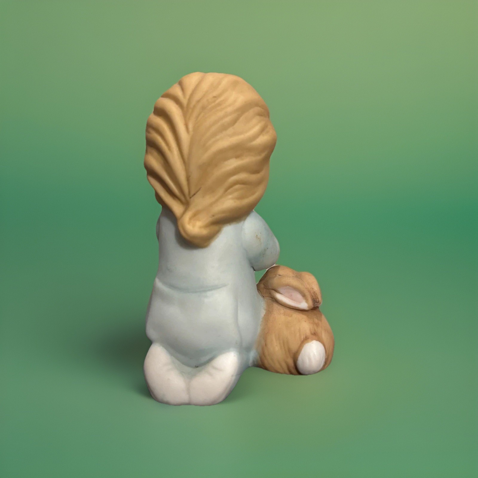 Vintage Precious Moments Praying Child And Bunny Collectors Figure EUC Darling