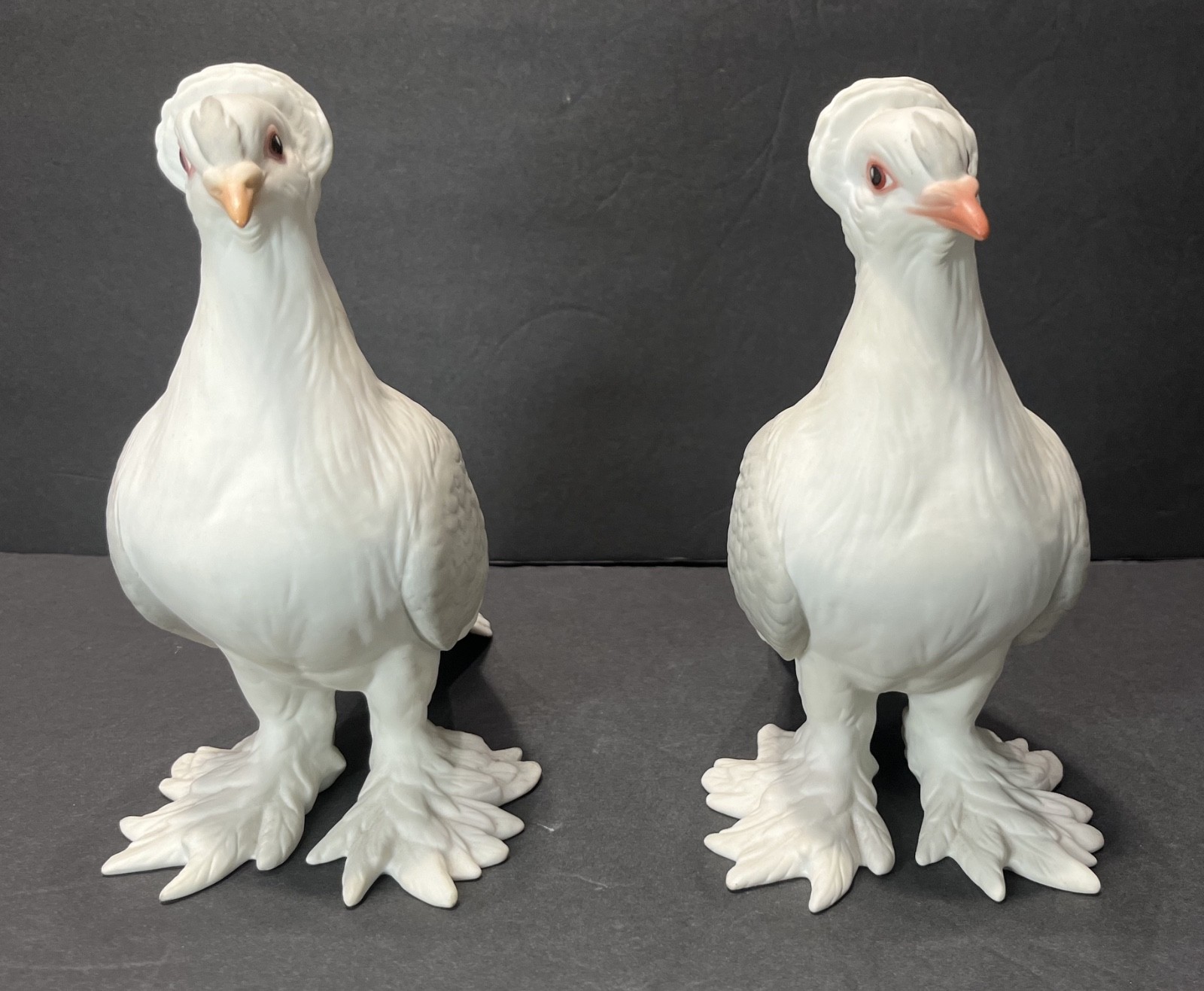 Set of Boehm 8½” Tall Porcelain Tumbler Pigeons Birds 416