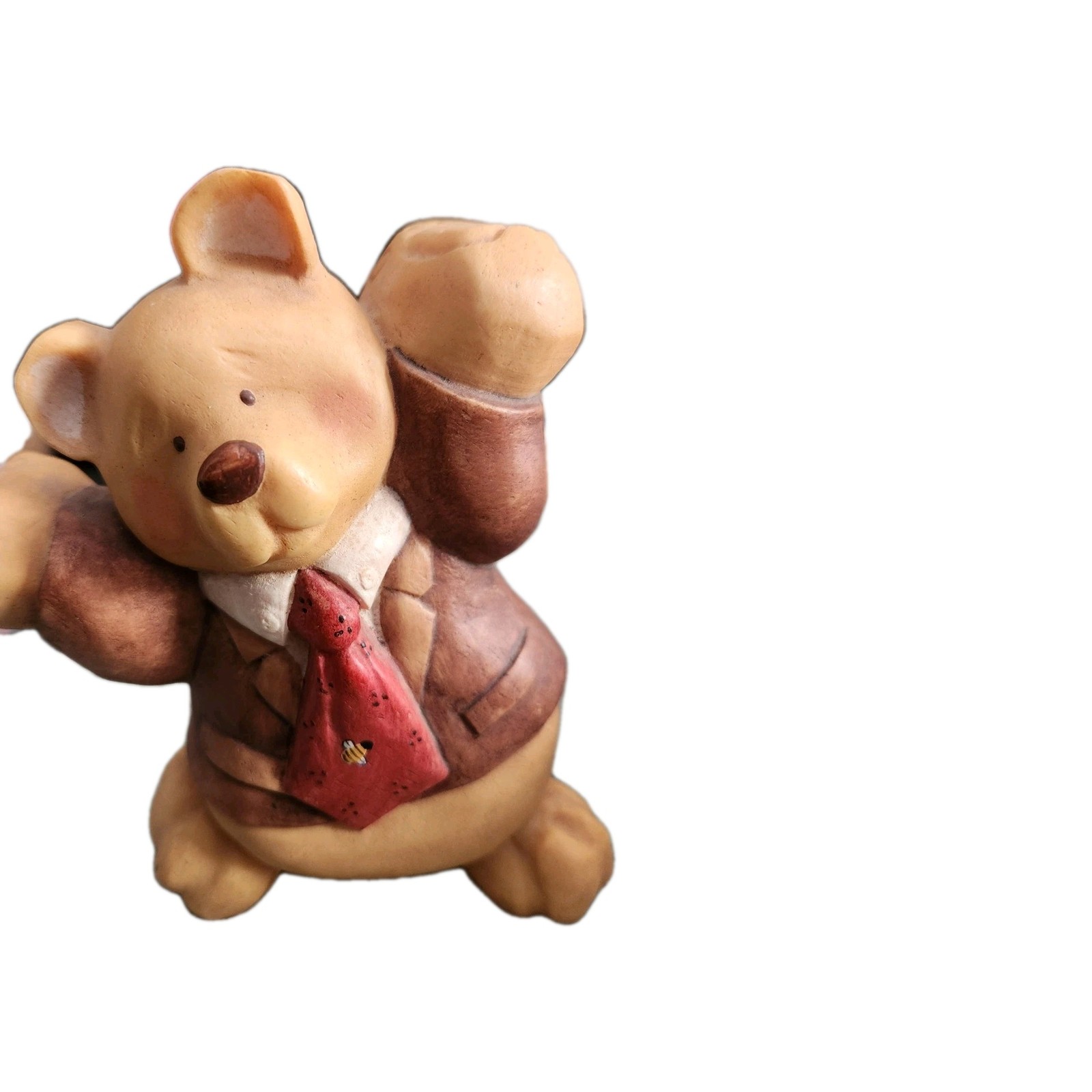 Collection of 5 Ceramic Figurine Bears with Diffrect Clothing 5 Inch. 1 Lb Heavy