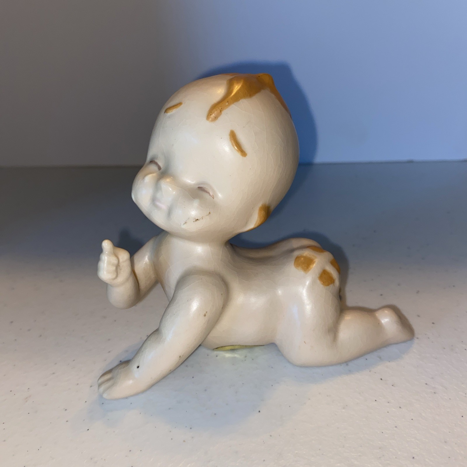 Vintage Crawling Kewpie Baby Retro MCM Ceramic Porcelain Figurine