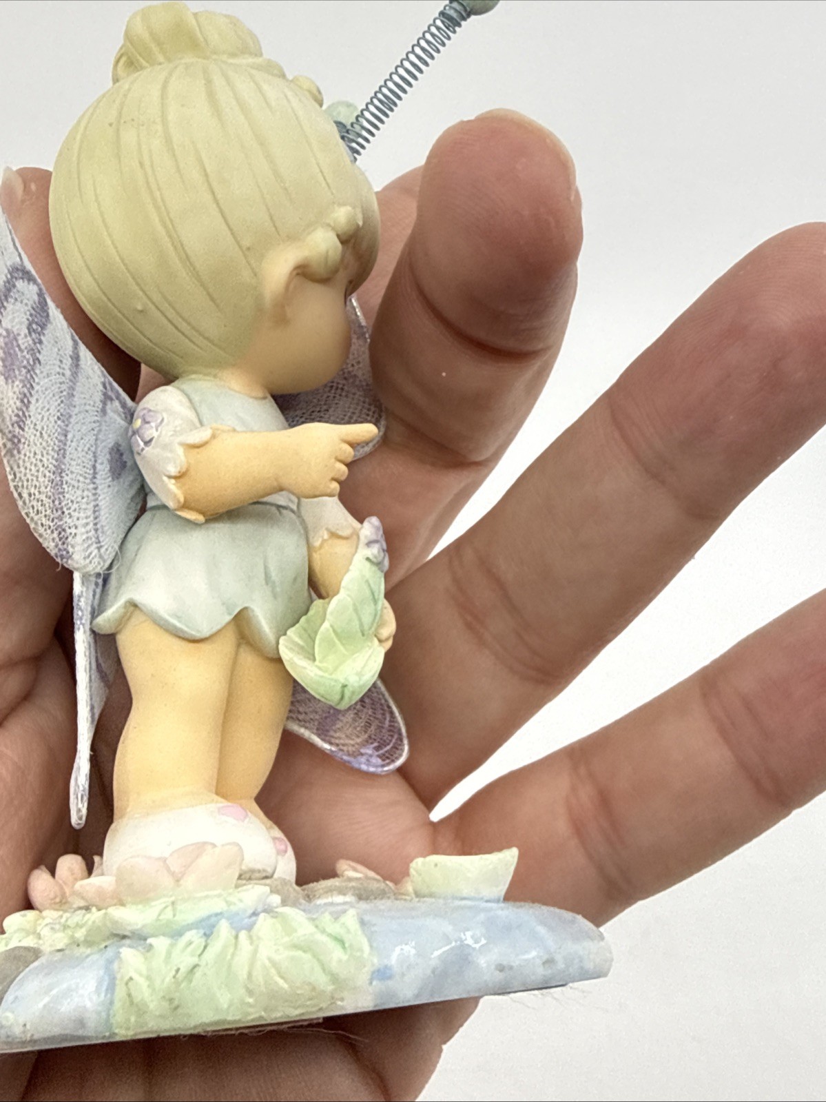 Precious Moments Cuddle Bear Collection Fairy Girl butterfly Lily Pads 4” Tall