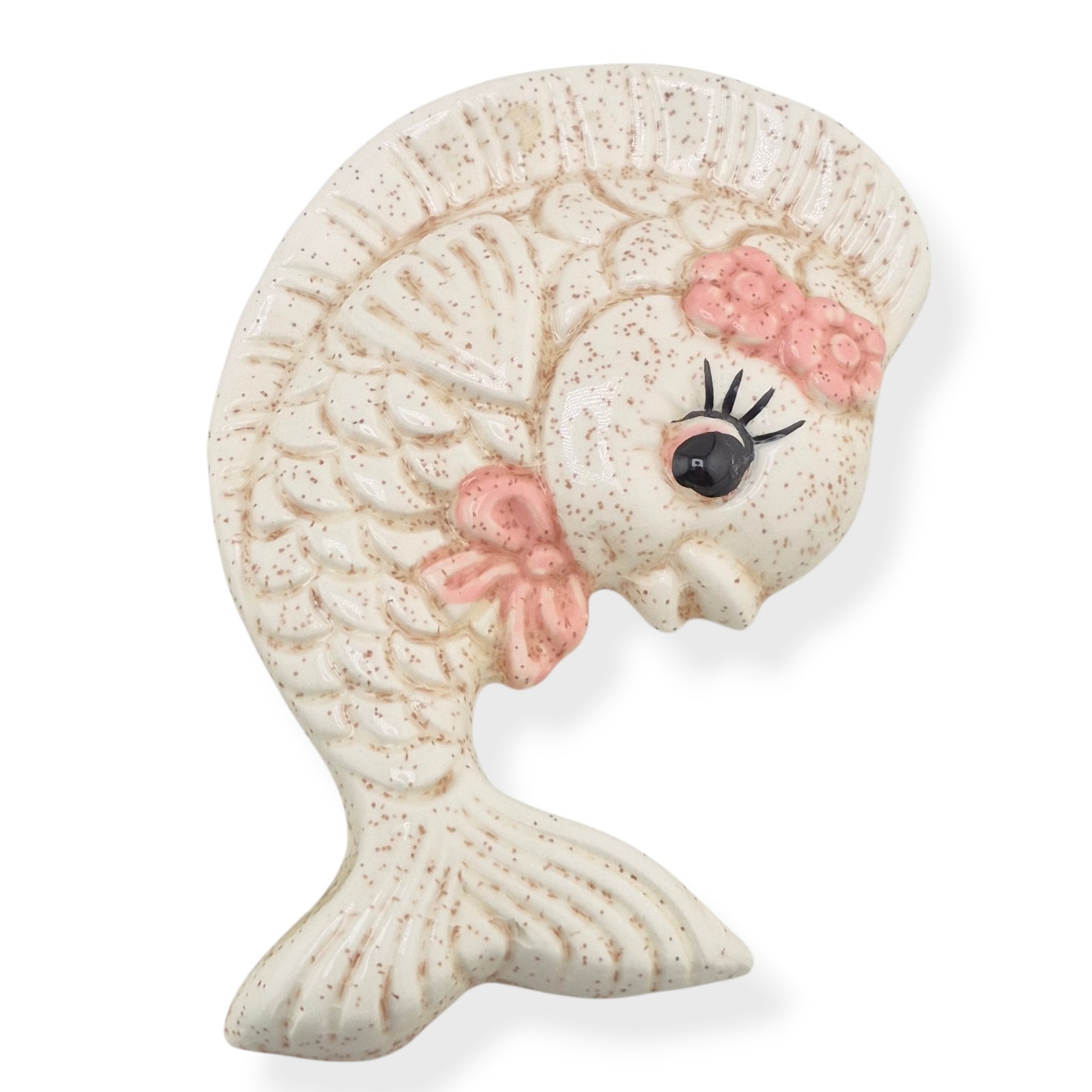 Vtg 1960 Miller Studio Chalkware And Ceramic Wall Fish Lot Of 2