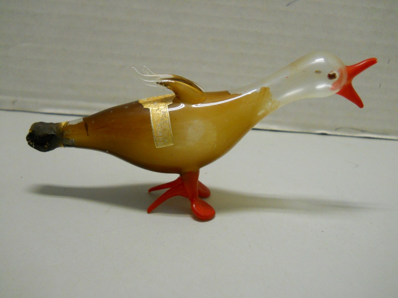 Rynbende Hand Blown Glass Animal Duck Figurine Decanter Box EMPTY #1