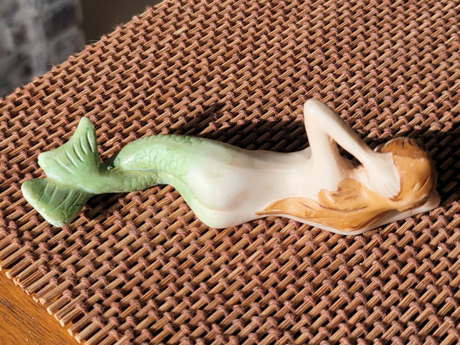 VTG Miniature Porcelain PIN-UP Art MERMAID Figurine Made in JAPAN Hand-Painted