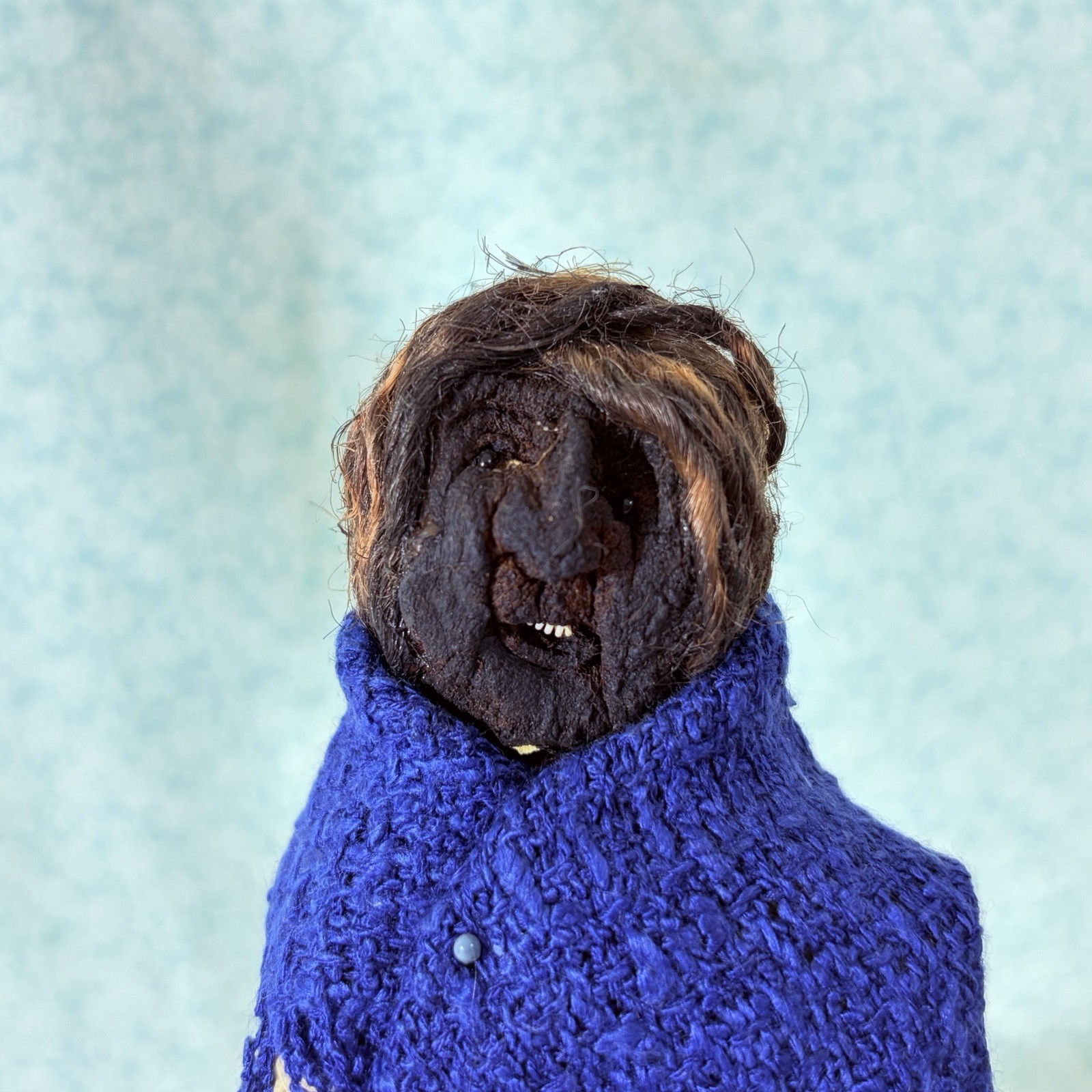 Vintage Apple Head Corn Husk Doll Granny Folk Art 1971 Alice Peterson