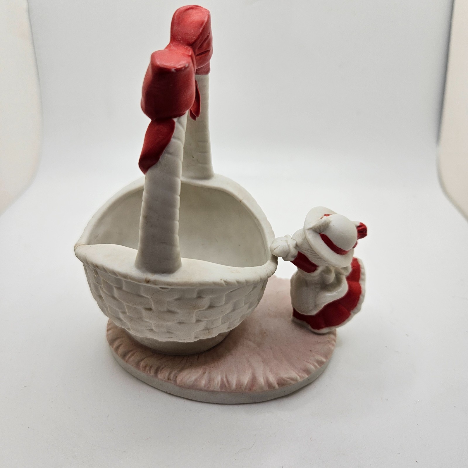 Vintage Lefton China Miss Priss Kitten Basket Planter 1991 Geo Z Lefton 00181