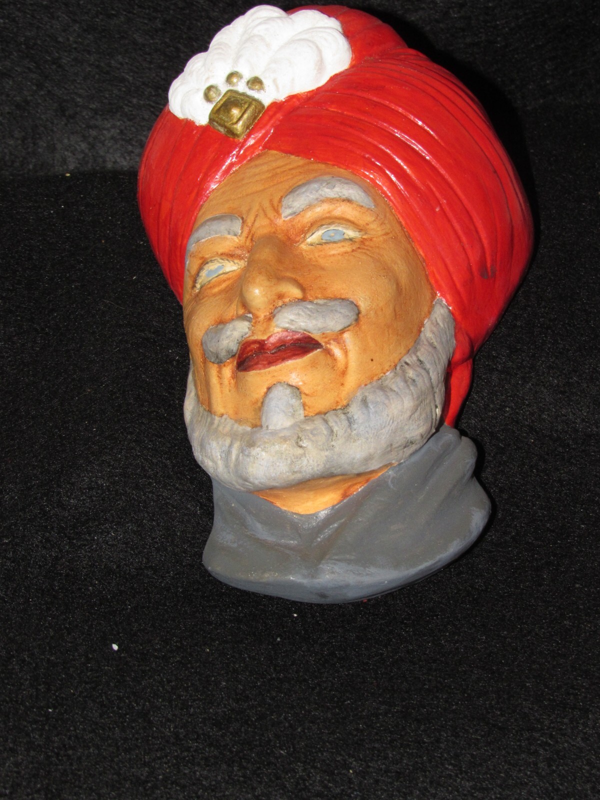 vtg Chalkware head wall plaque in style of a Persian Prince OR SIkh