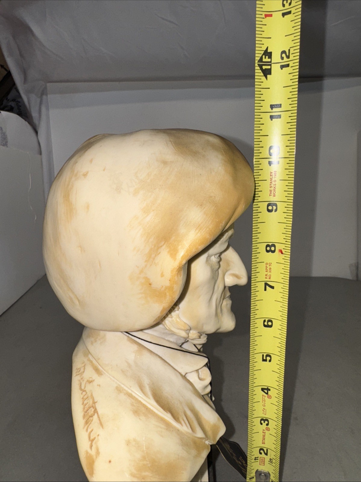 A. Santini Italy Alabaster Marble German Composer Richard Wagner Sculpture Bust
