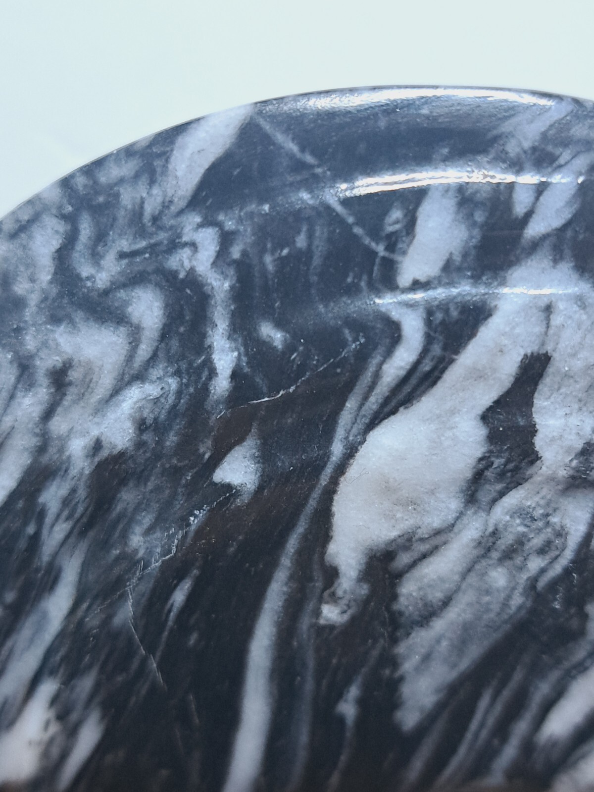 Black & Gray Marble Sculpture Of Mother & Child 6.5” High