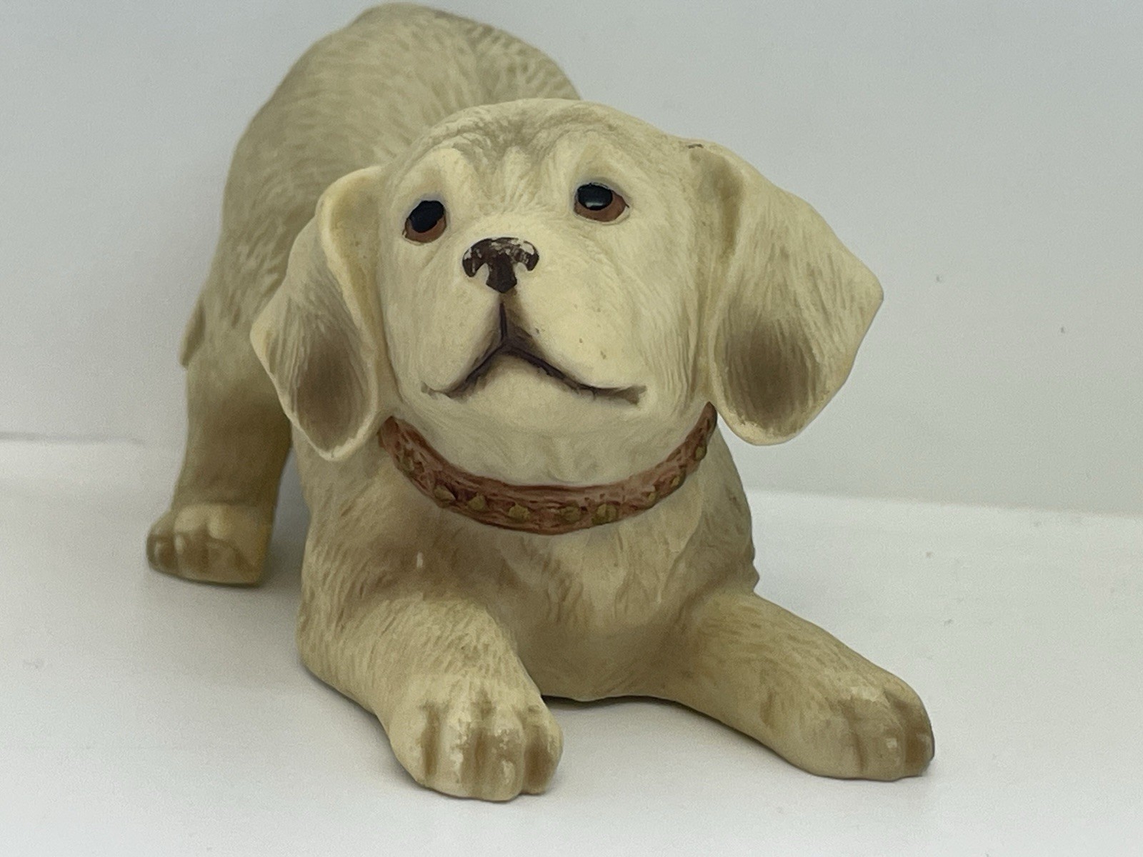Vintage HOMCO Golden Labrador Dog Puppy Porcelain Figurines 1408 Set of 2