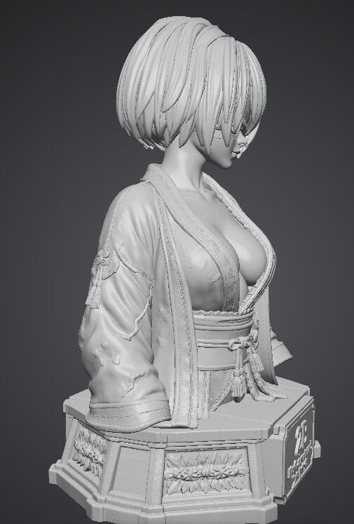 Neir 2B Busty Kimono Sculpture – Anime Lover Gift – Gamer Statue – Manga Fan Art