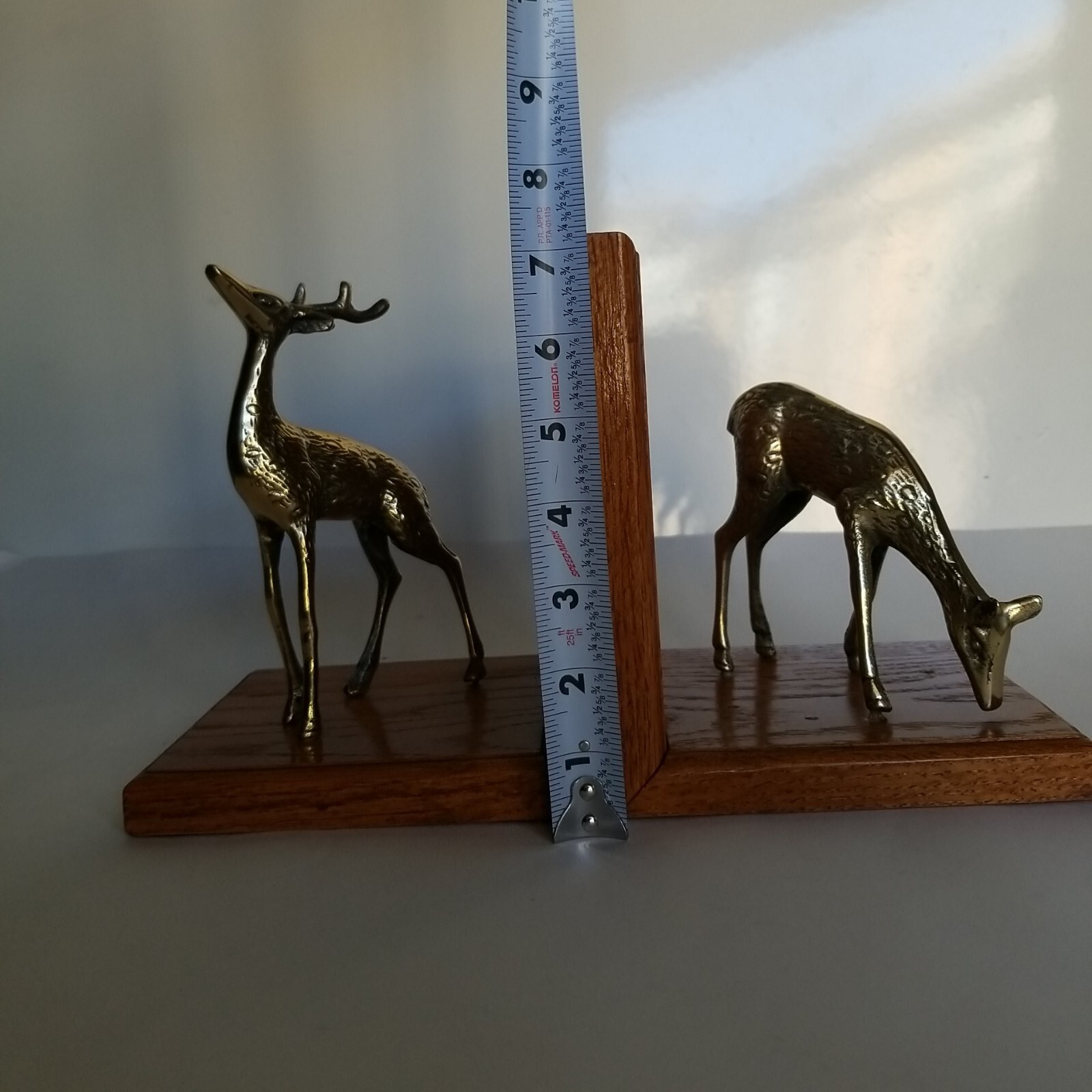 VTG Deer Doe Stag Buck Figure Solid Brass Bookends Cabin Library Dad Academy