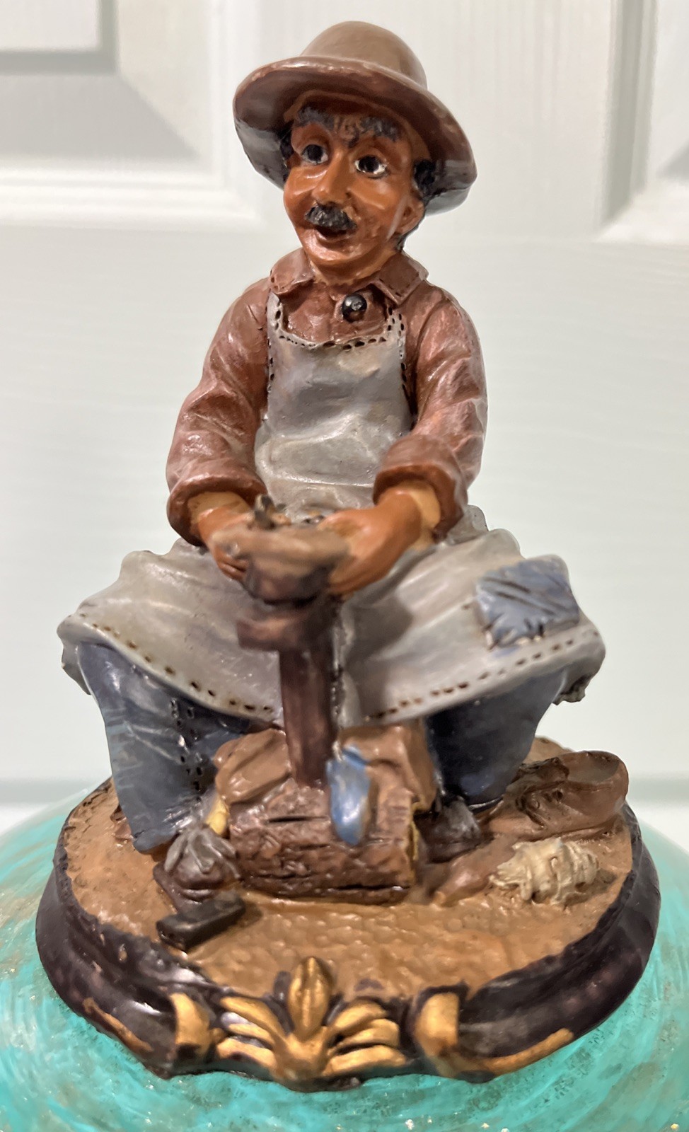 African American Figurine Shoe Cobbler 4.5” Tall 3.5” Wide