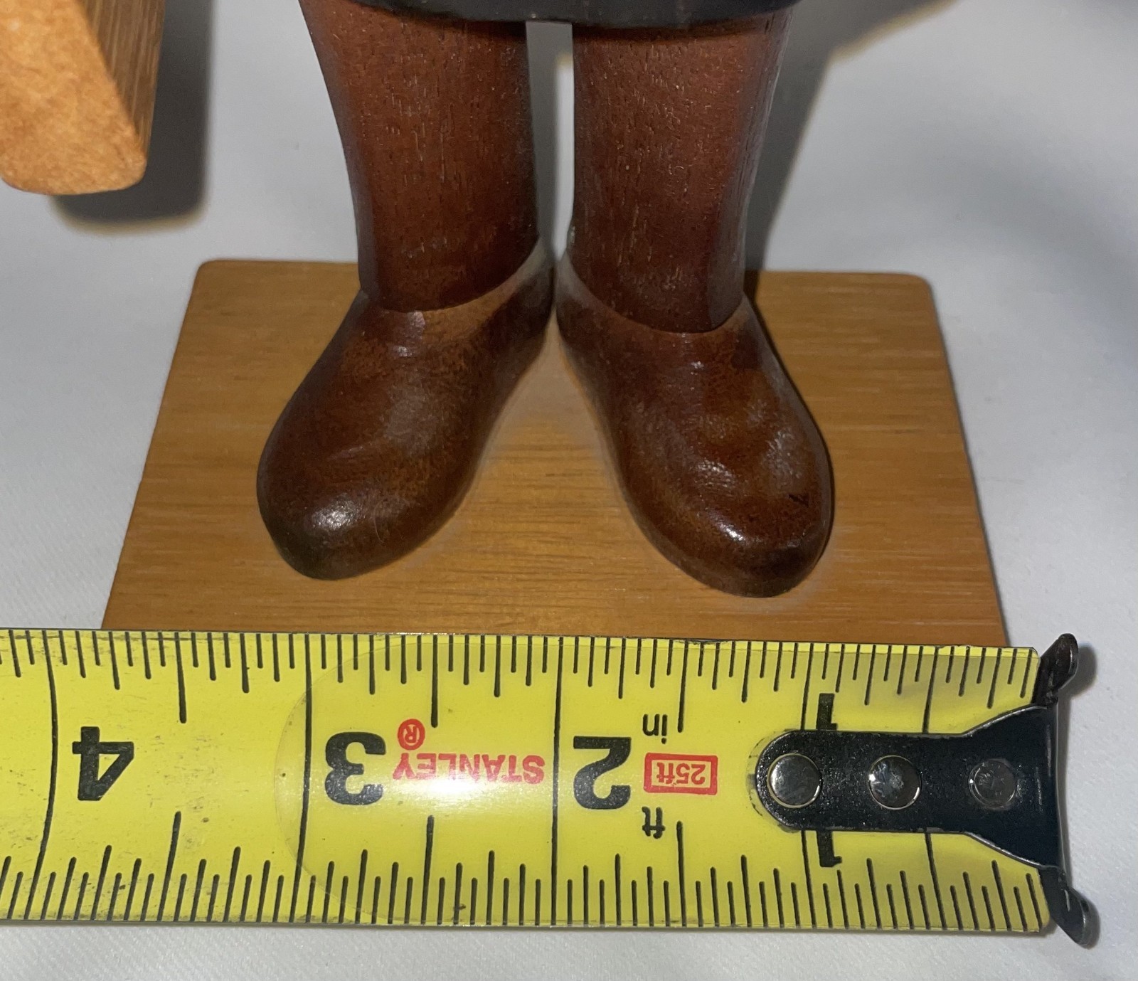 Hand Crafted Wooden Tax Payer Figure Italy 12 3/4 Inches High