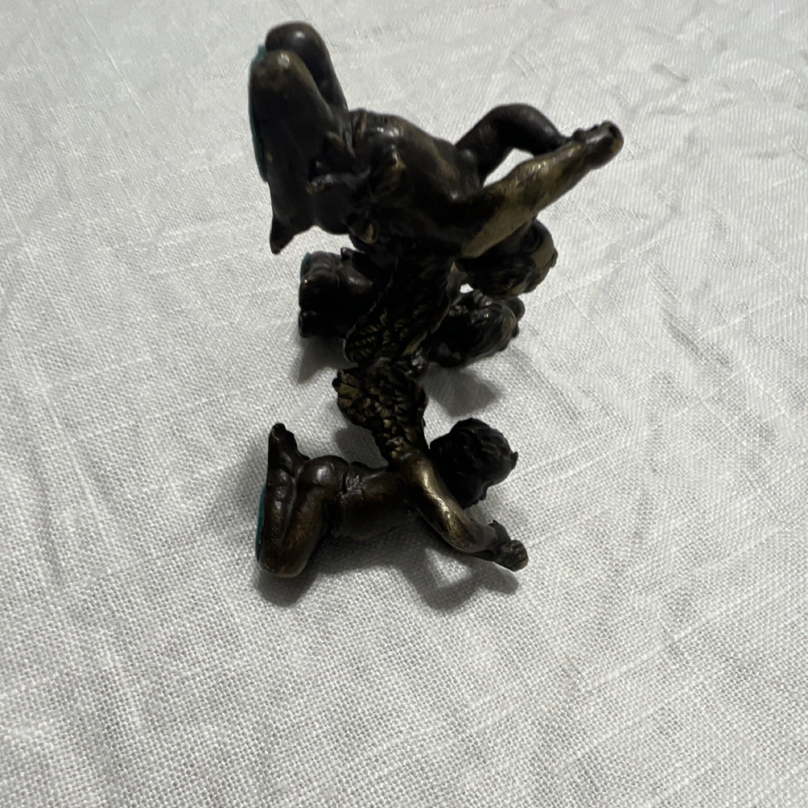 Small Metal 3 Cherub Angel Figurine bronze