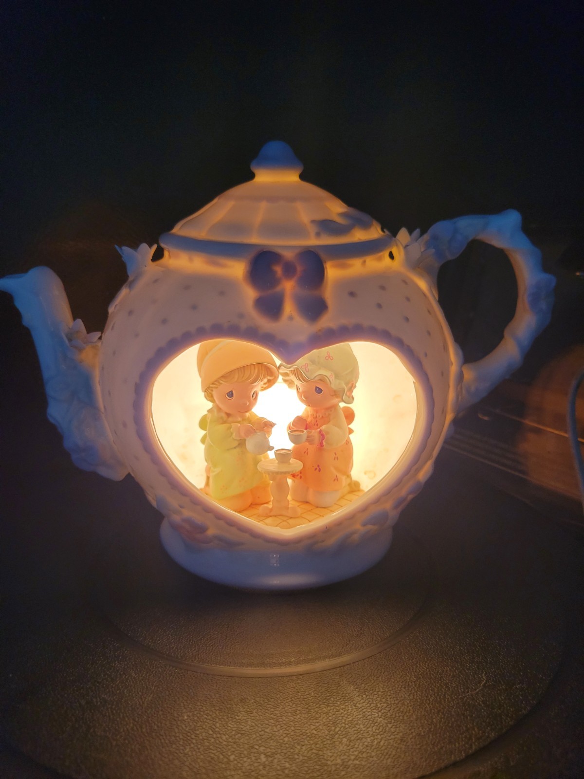 Vtg Enesco Precious Moments Tea Pot ” Our Friendship Hits The Spot” Lamp