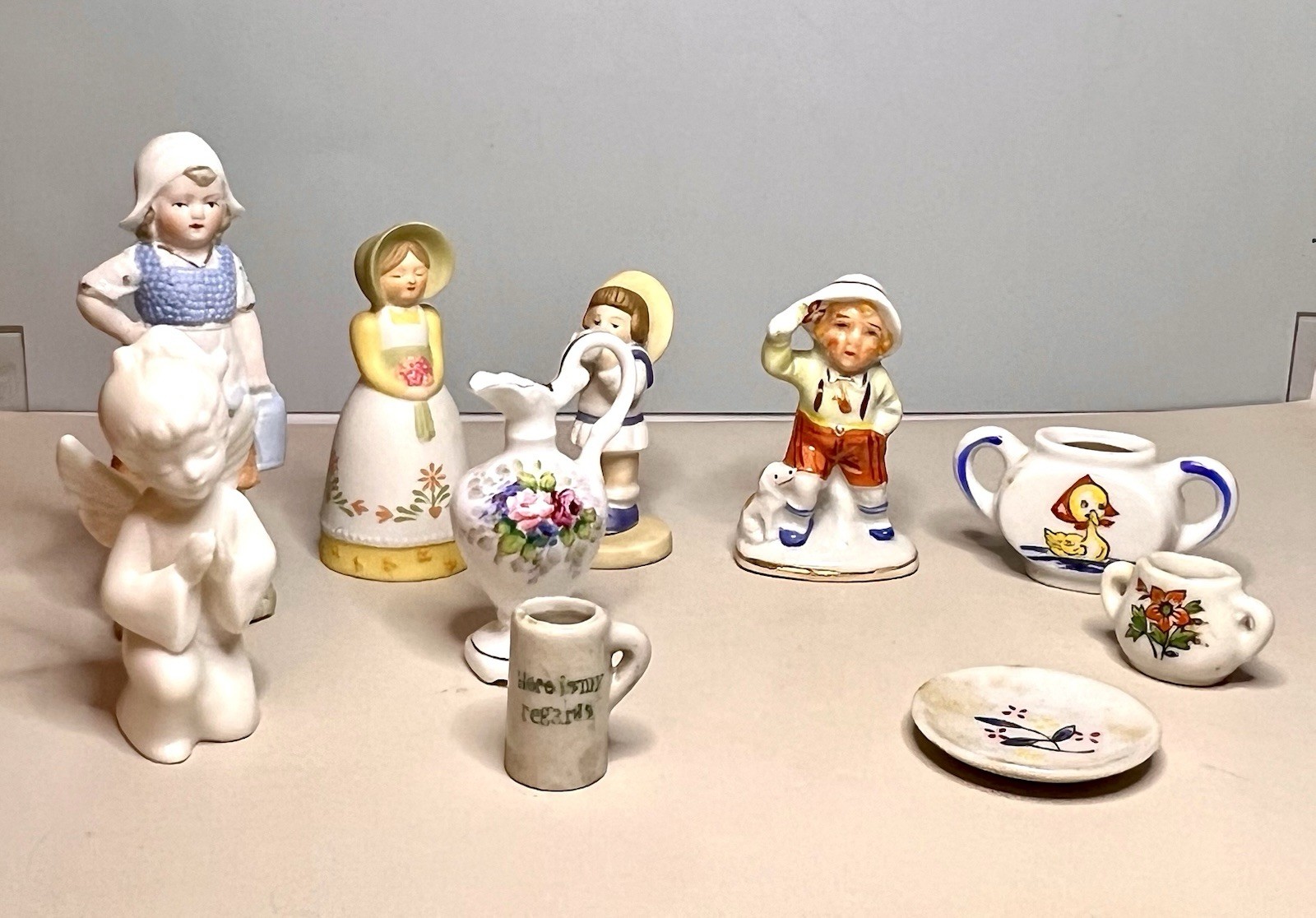 Lot 10 Vintage Mini Porcelain Figurines Child Dishes Occupied Japan