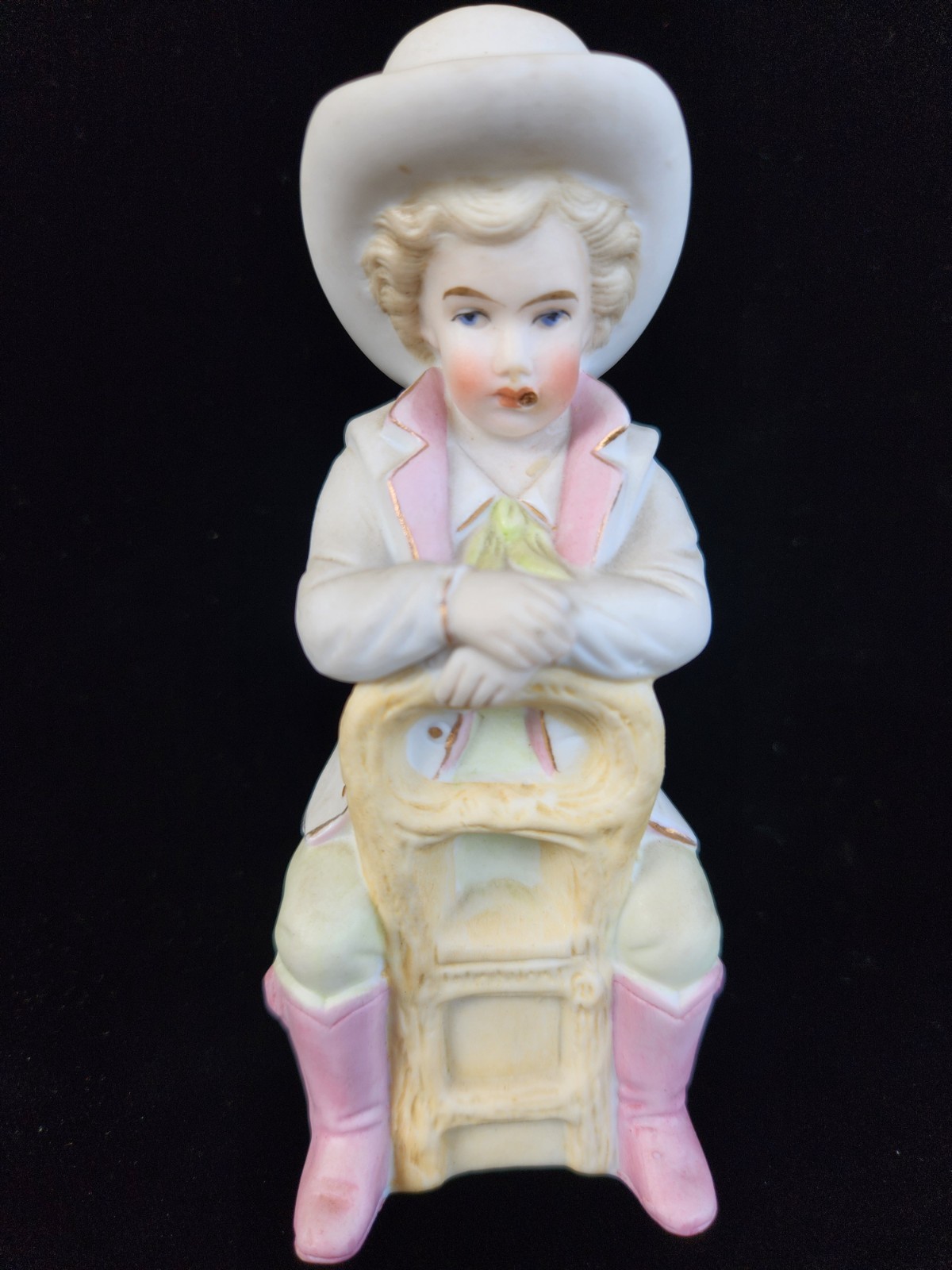 Antique LITTLE BOY w/ Top Hat Bisque Figurine ca. 1940 – w1138