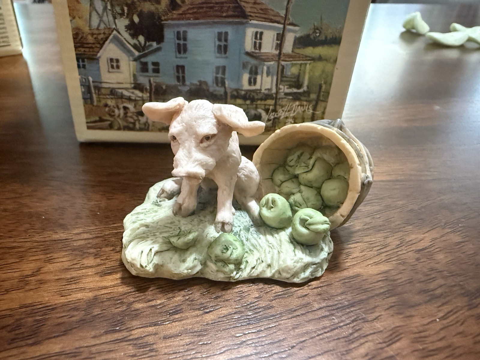 1980 SCHMID LOWELL DAVIS UNDER THE WEATHER PIG & APPLES FIGURINE SCOTLAND -NIB