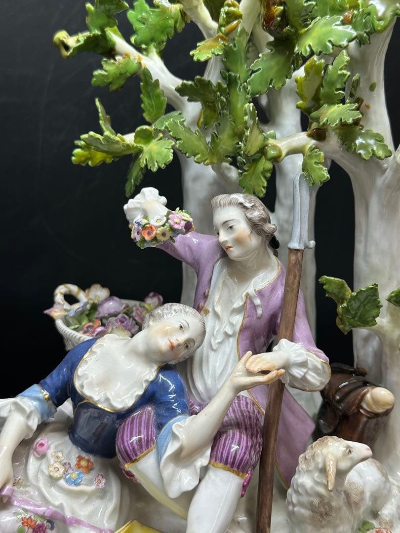 Superb Antique Meissen Figurine Lover Height 9.4inch made in Germany