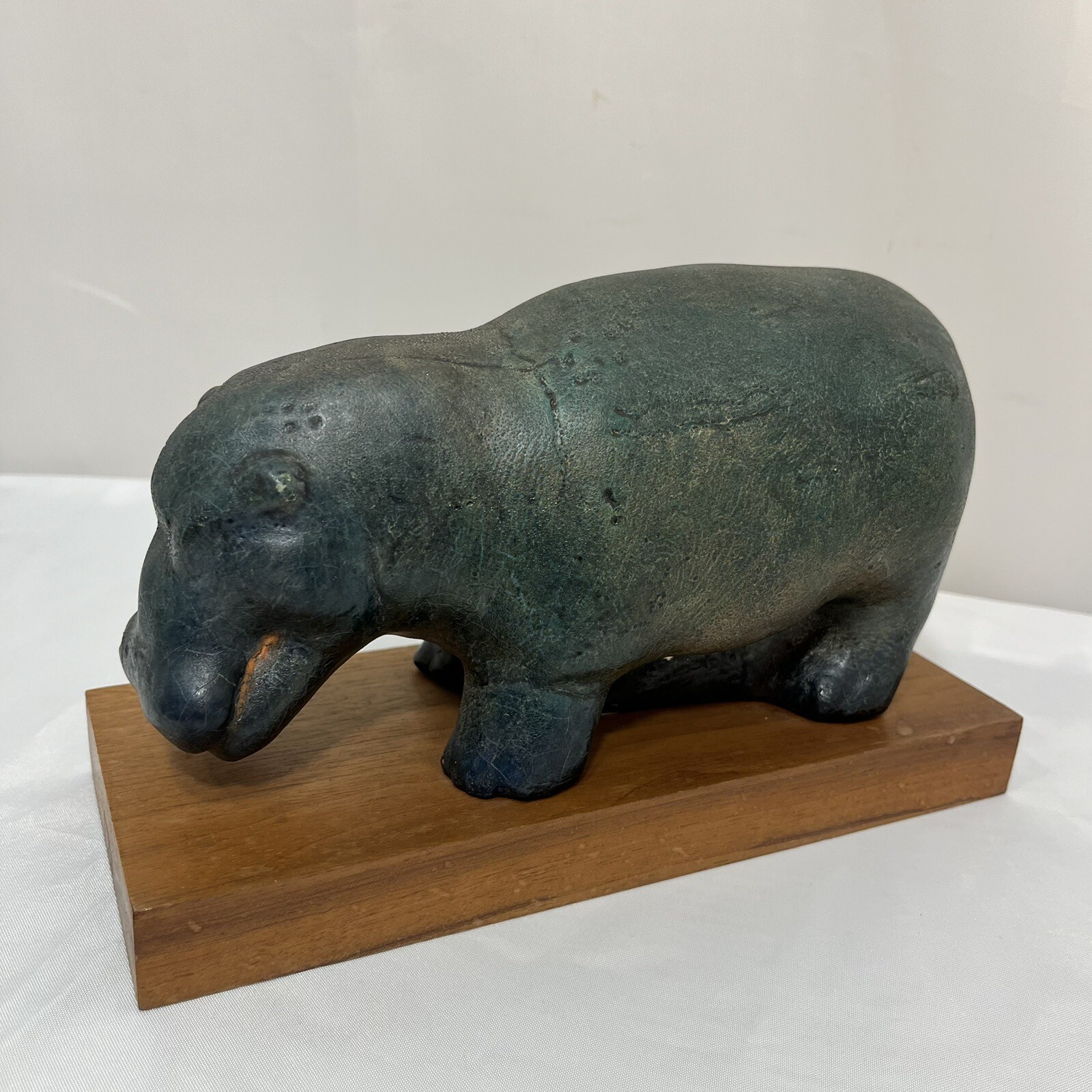 Vtg Alva Studios NY Standing Hippopotamus Sculpture Gipsformerie Berlin Hippo