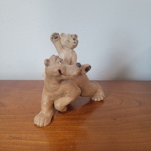 Cast Art Bear Daddy Poppa Baby 1993 Piggyback Rode Father’s Day