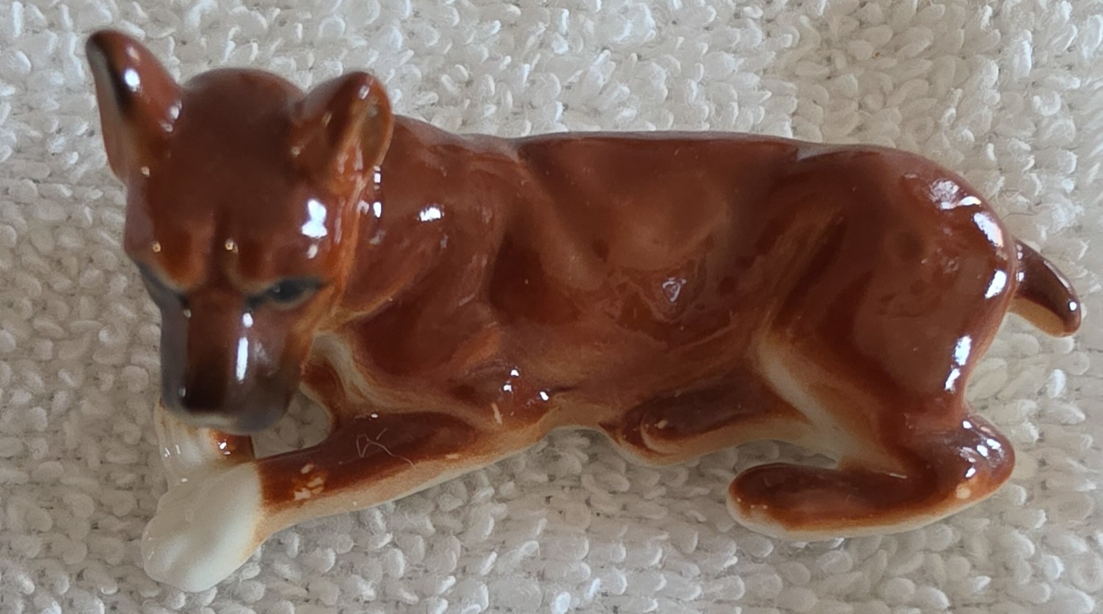 Bone China Miniature Animal Family of Boxer Dogs Set of 6 Japan