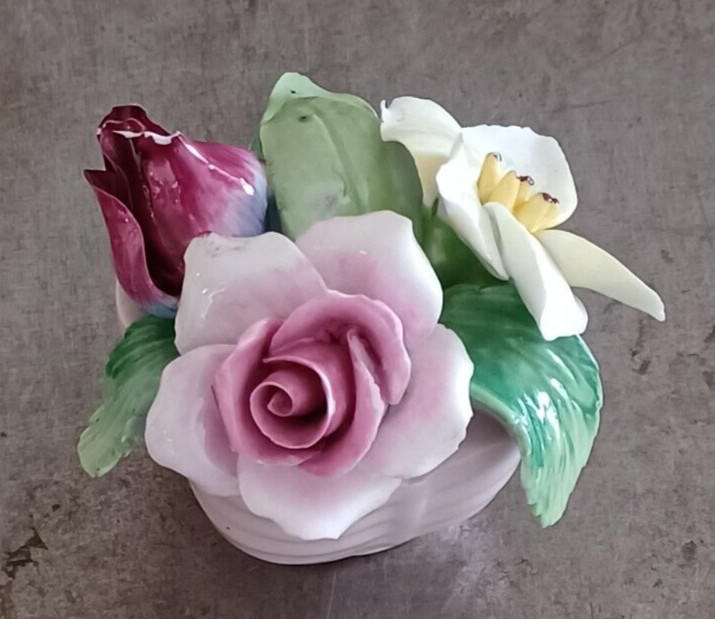 Staffordshire Bone China Flowers Made In England 3.2″ Tall