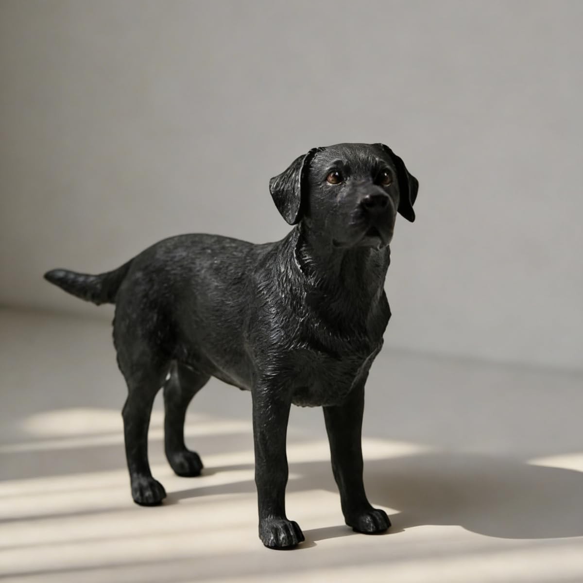 Black Labrador Retriever Figurine 6.73″ Resin Hand-Painted Indoor Decor