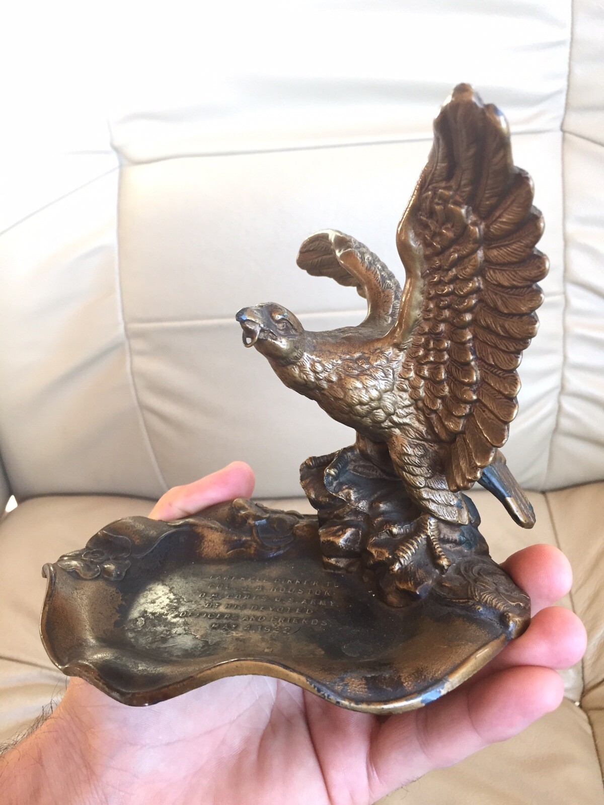 Antique Eagle 1922 Farewell Dinner Colonel JB Houston Quartermaster Corp US ARMY