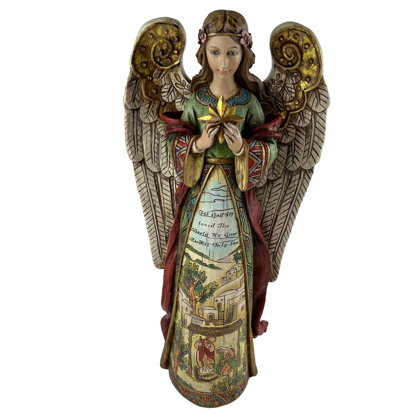 Joseph’s Studio Nativity Angel 16″ Figurine Star Shall Guide Us Roman Christmas