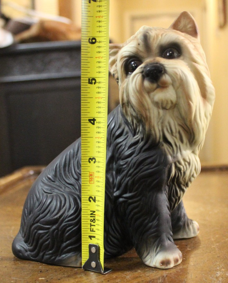 Vintage UCGC Ceramic Yorkshire Yorkie Terrier Dog Puppy Figurine 7″ Tall 1.lb