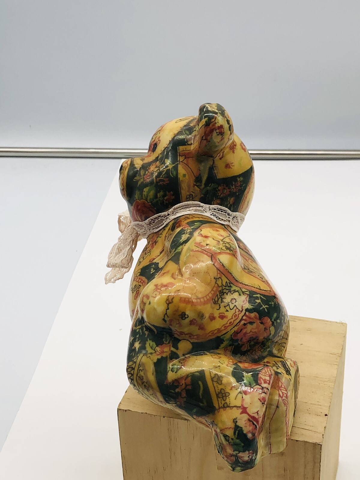 Porcelain Patchworks Floral Teddy Bear *Takin it Easy* by Joan Baker Designs
