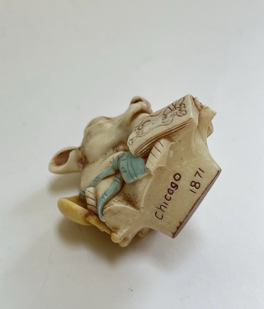 Harmony Kingdom Light My Fire Trinket Box Figurine Cow ~ Signed