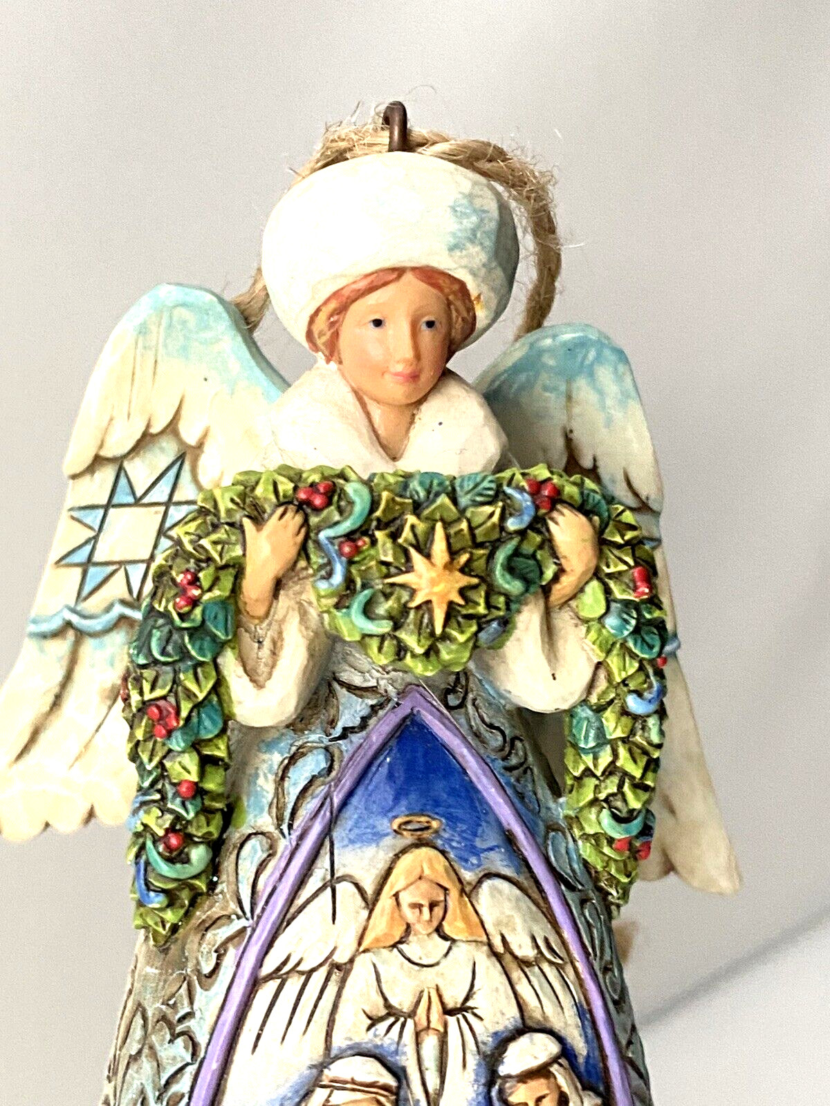 Jim Shore Heartwood Creek Nativity Scene Angel Wooden Ornament 2007