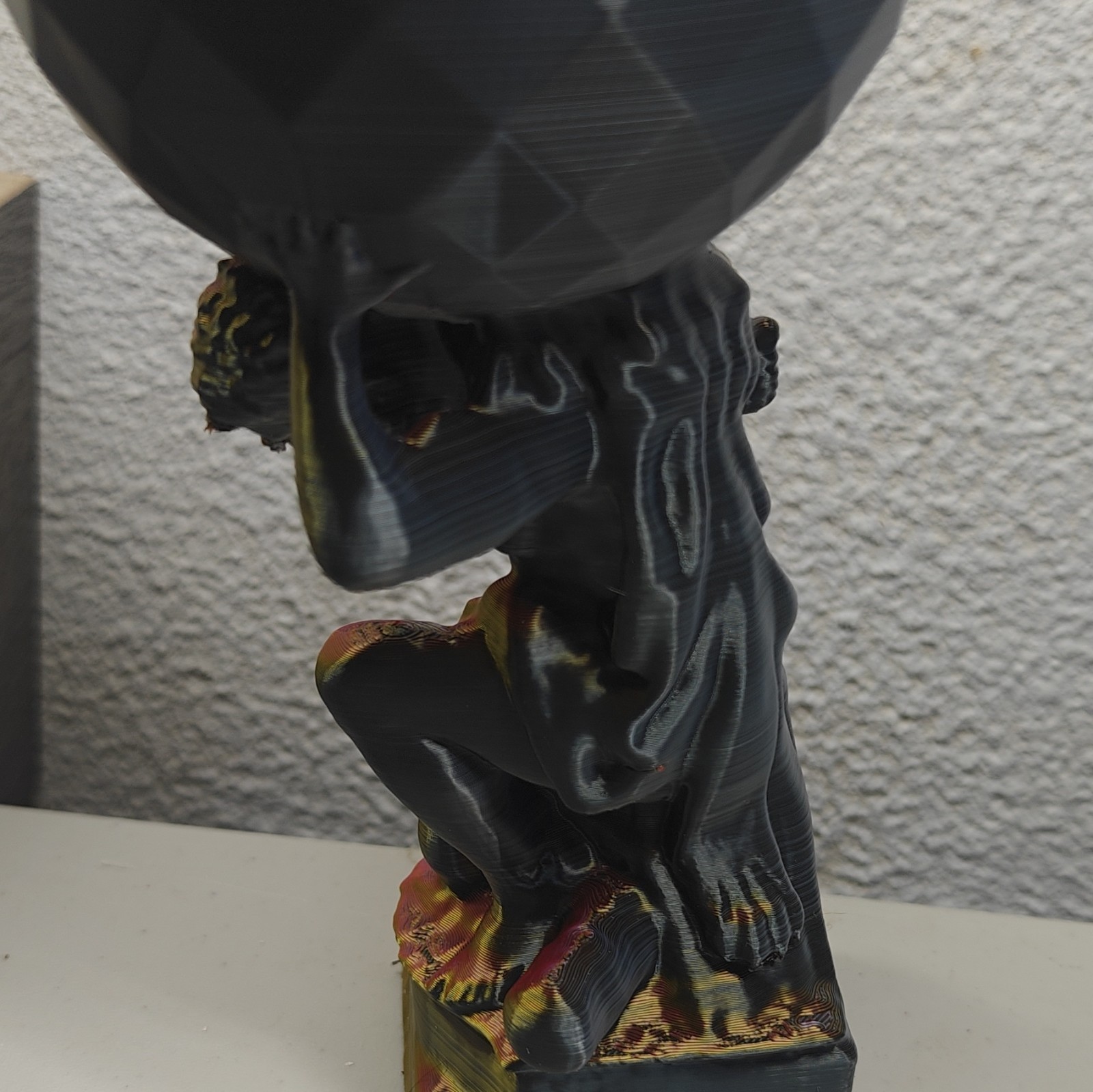 Abstract Art Plastic Figurine Sculpture, Brown Black Gold, 1-Pack