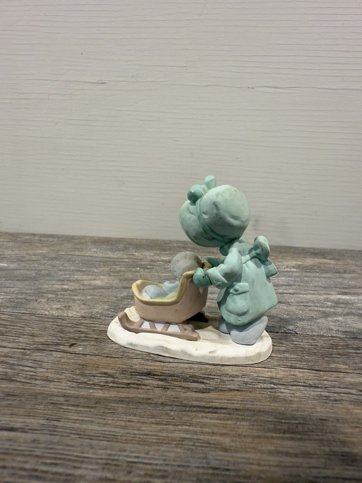 Enesco Precious Moments Mini Figure Plastic Winter Girl baby stroller