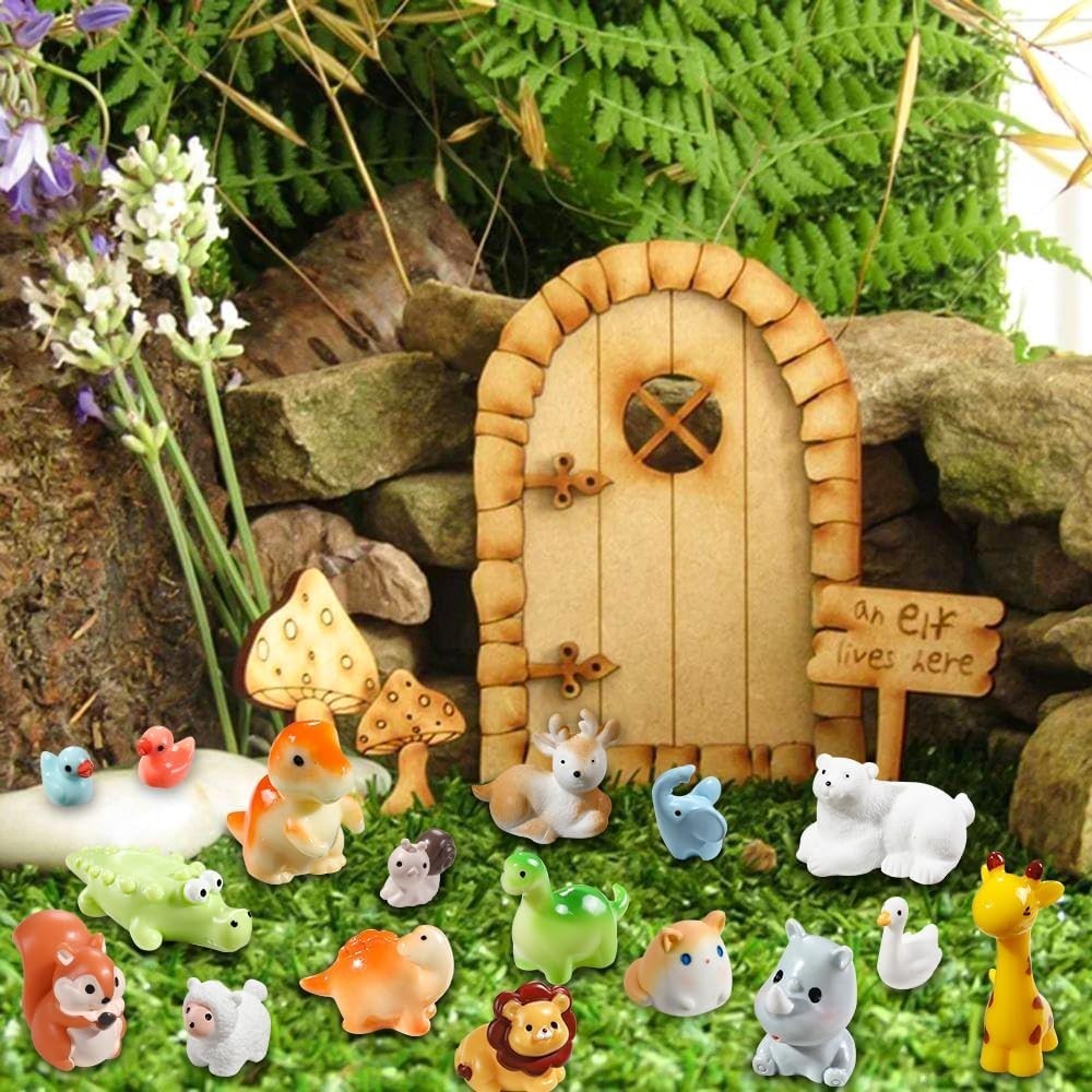 Durable Mini Resin Farm Animals – 40pcs for Fairy Gardens and Mini Landscapes