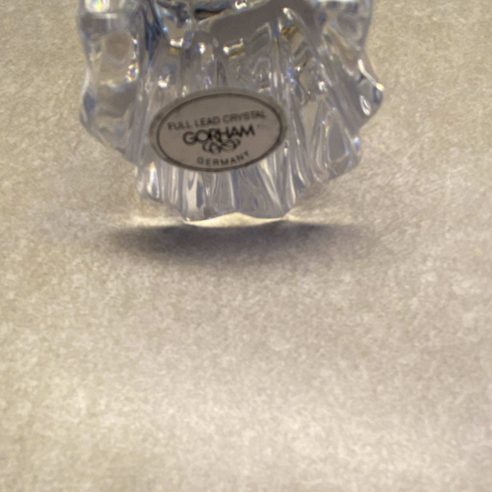 Gorham Full Lead Crystal Angel Figurine with Gold Bird Clear Gold Adult Decor