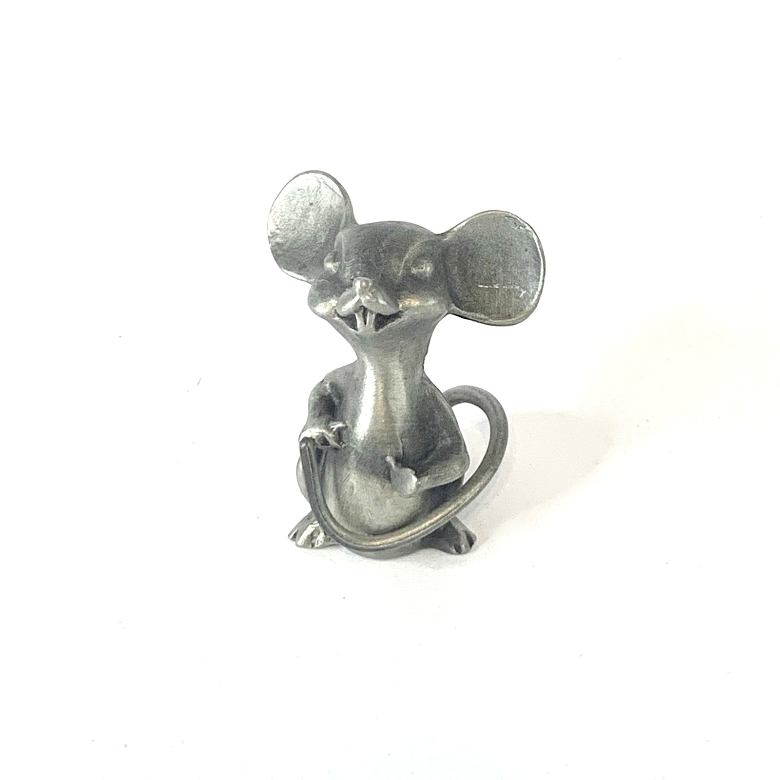Vintage Hudson Pewter Mouse Figurine 2 Inch Tall Silver Small Cute Metal