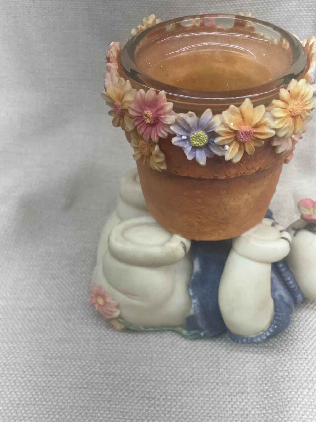 Tender Times HC Accents Pair Bear Figurine Candle Holders see pics 2000s