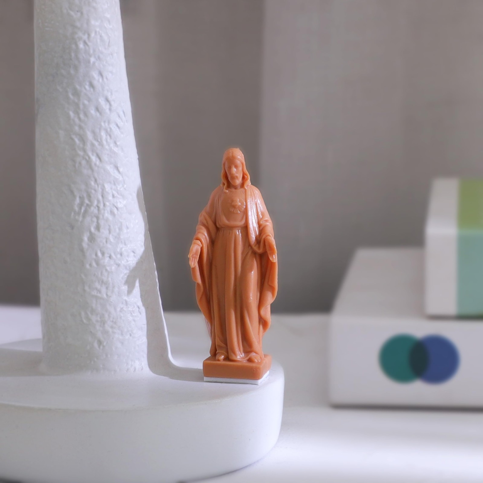 KOMI Sacred Heart of Jesus Statue with Prayer Card, Religious Catholic Mini J…
