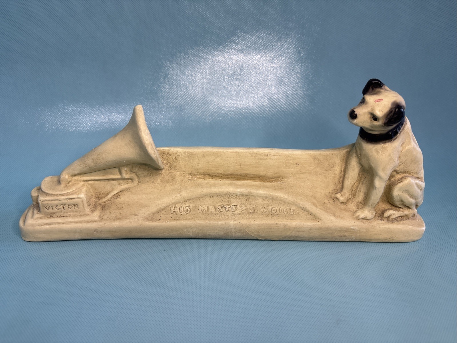 Vintage RCA Victor Advertising Nipper Dog Chalkware Statue In Store Display